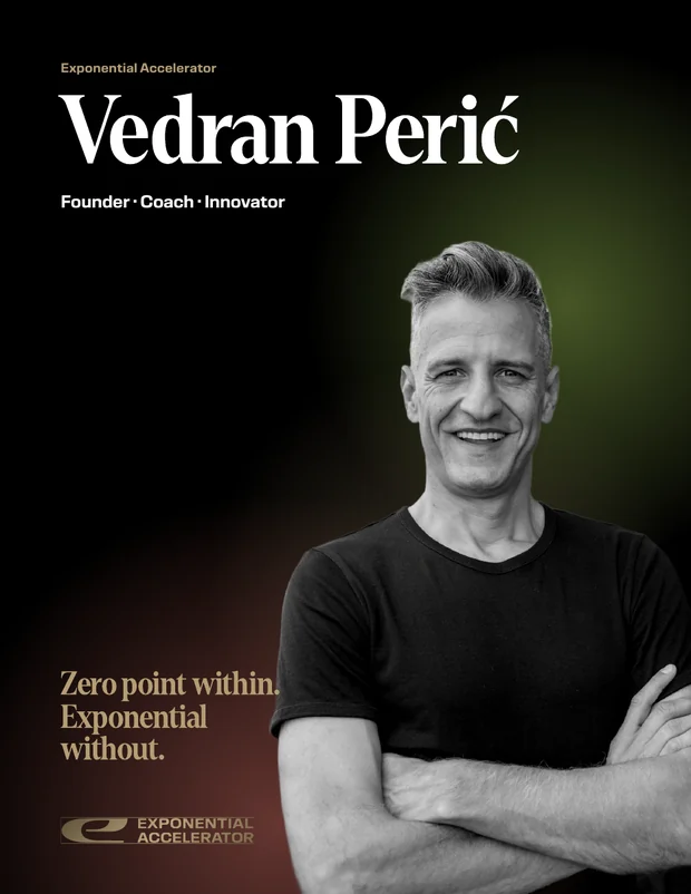Cover of the Vedran Perić and Exponential Accelerator brochure